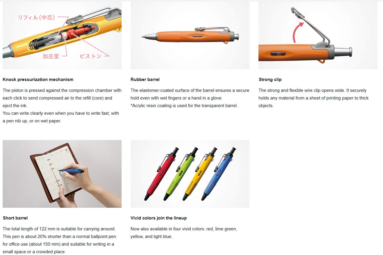 Tombow Japan Oil - Based Ballpoint Pen Air Press 0.7 Full Black Bc - Ap12