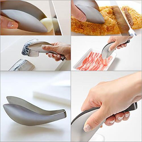 Compact Leye Yubisaki Stainless Steel Fingertip Tongs LS1505, durable stainless steel, designed for daily kitchen use.