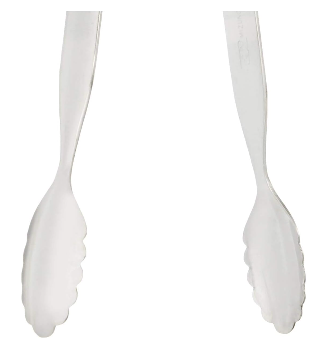 Close-up of Todai Stainless Steel BBQ Tongs 210mm featuring slim tip for precise handling.