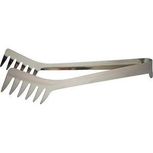 Stainless Steel Spaghetti Tongs 240mm, long design with serrated grip, ideal for serving noodles