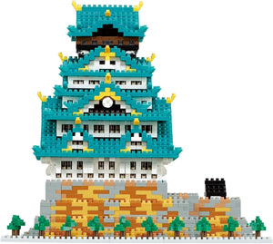 Osaka Castle Deluxe Edition Nanoblock in 2430 pieces, decorative stickers, perfect for cultural display