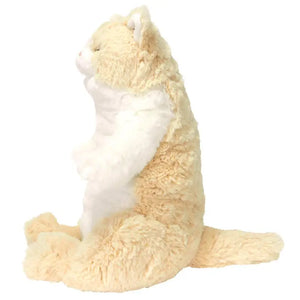 SUNLEMON Plush Doll Knee Cat Sleeping Cream in cream color, cozy design, perfect for display or gifting