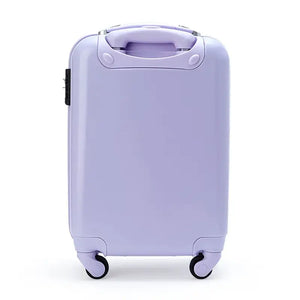 Close-up of SANRIO Suitcase Carrying Bag Kuromi, 29L, featuring durable ABS+PC for secure travel