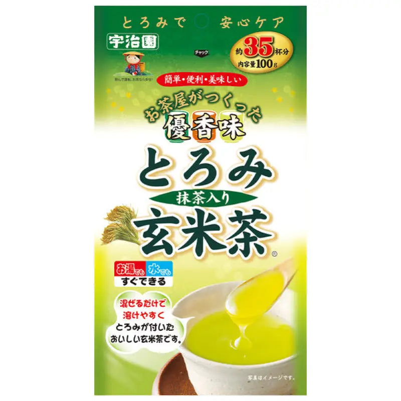 Ujien Brown Rice Tea With Thick Matcha 100g - Instant Deep Flavor Food and Beverages