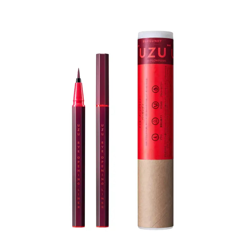Uzu By Flowfushi Burgundy Liquid Eyeliner Alcohol Free Dye Hypoallergenic Japan