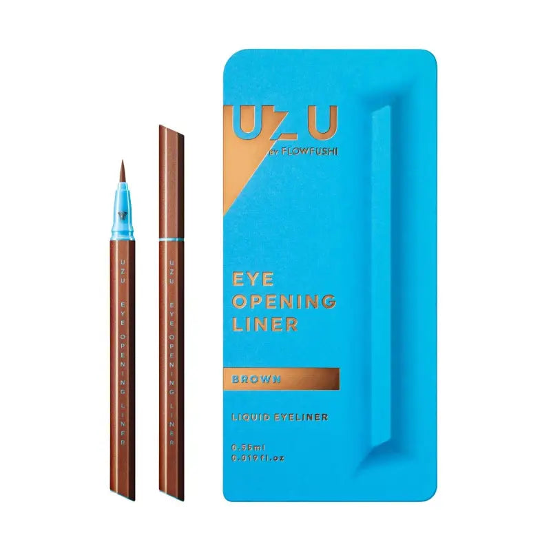 Uzu By Flowfushi Eye Opening Liner [Brown] Liquid Eyeliner Hot Water Off Alcohol Free Dye Hypoallergenic