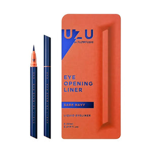 Uzu By Flowfushi Eye Opening Liner [Dark Navy] Liquid Eyeliner Hot Water Off Alcohol Free Dye Hypoallergenic