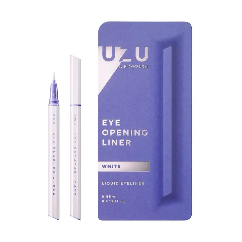 Uzu By Flowfushi Eye Opening Liner [White] Liquid Eyeliner Hot Water Off Alcohol Free Dye Hypoallergenic