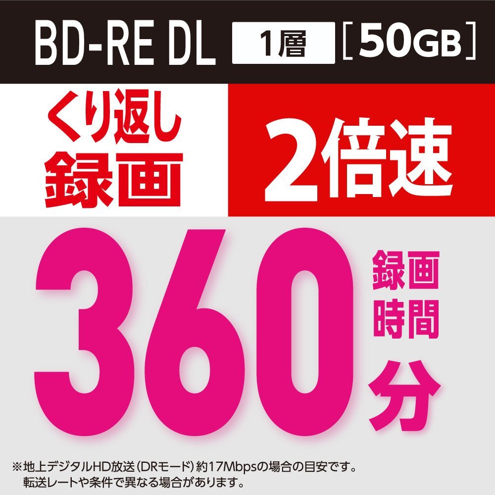 Verbatim Japan Bd - Re Dl 50Gb 10 Pack White Printable Single Sided 2 Layers 1 - 2X Speed Vbe260Np10Sv1