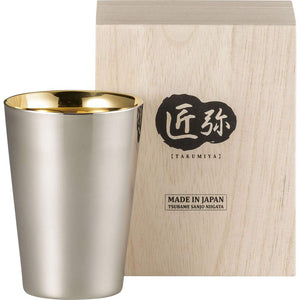 Wahei Freiz Japan Tsubamesanjo Craftsmanship Stainless Steel Tumbler 270Ml Gold Plated Double Wall Insulated - Ty - 070