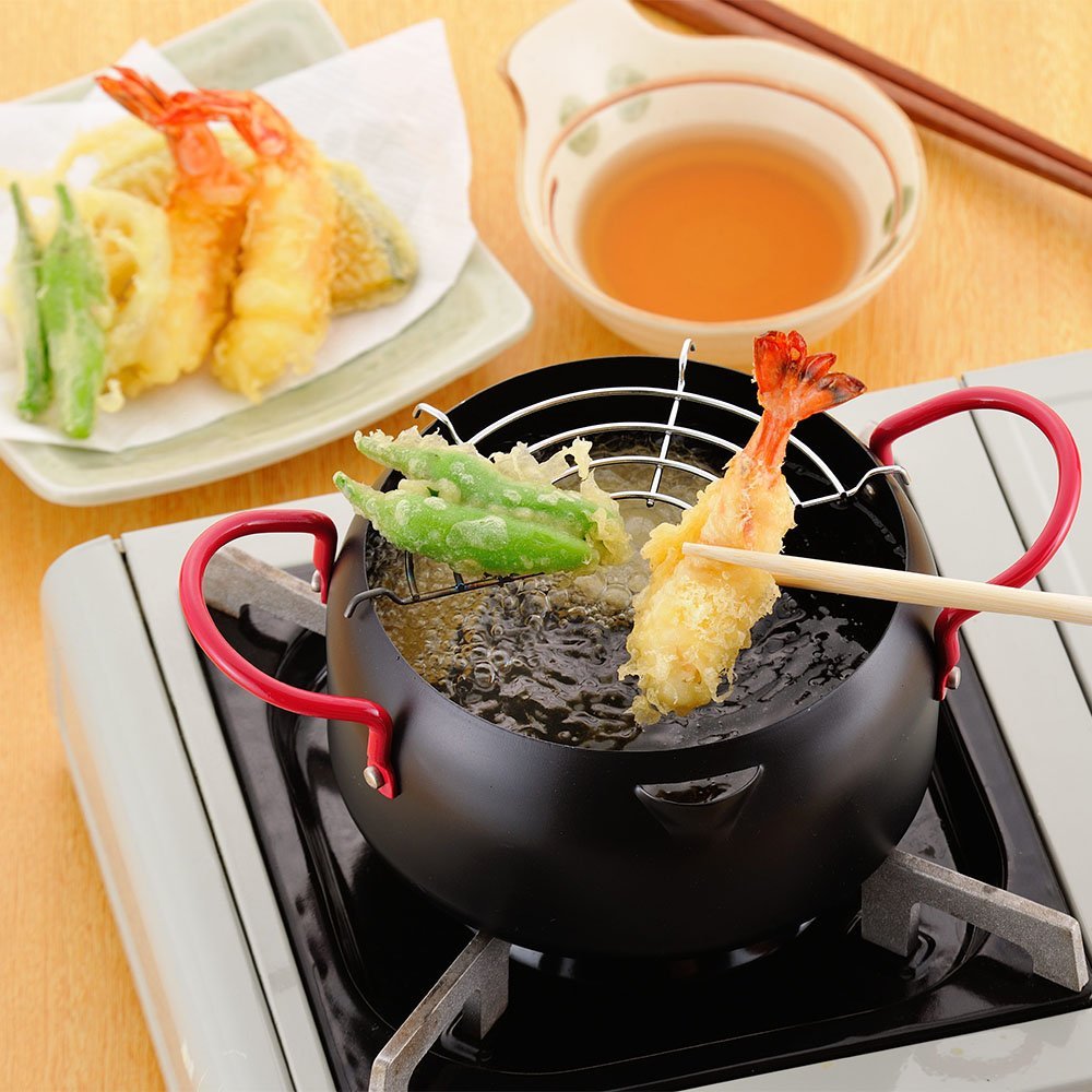 Wahei Freiz Mini Baked Paint Tempura Pot Deep Fry Ih Compatible Iron Net Kachikore Kr - 8265 Black Japan