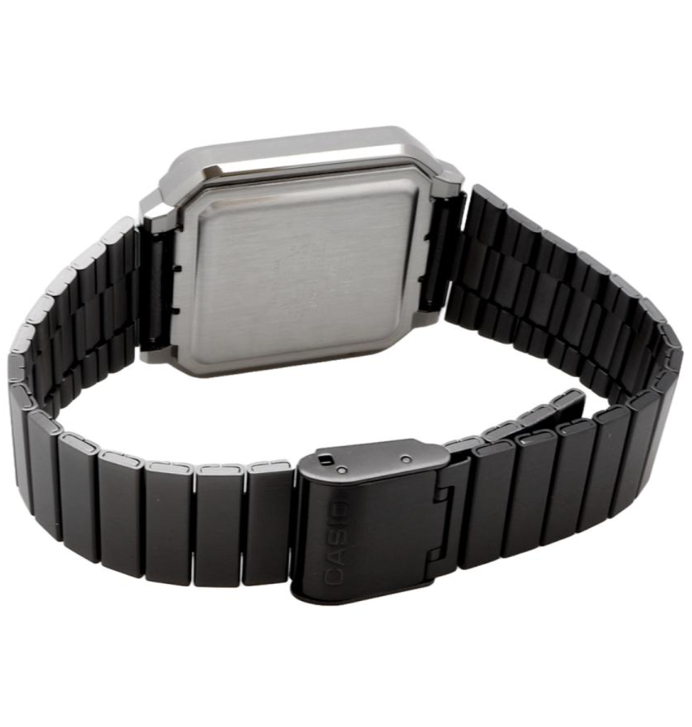 18 mm stainless steel bracelet of Casio A120WEGG‑1B, grey ion‑plated, designed for unisex style

