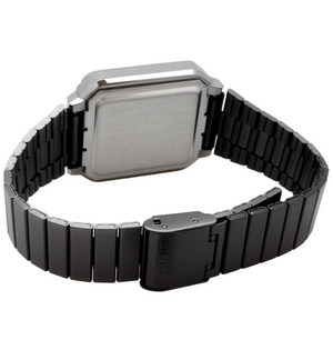 18 mm stainless steel bracelet of Casio A120WEGG‑1B, grey ion‑plated, designed for unisex style

