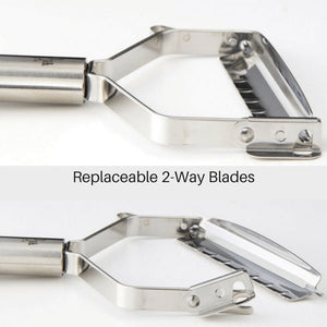 When Japan Seki Magoroku Extra Wide 2 - Way Peeler W/Blade Guards (Straight & Julienne)