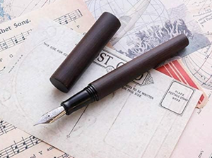 Wancher World Tree Fountain Pen in wooden gift box with converter and cartridges, ideal for gifting