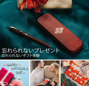 Wordsworth & Black Premium Wooden Fountain Pen - Crest (Rosewood), 6 Fountain Pen Ink Cartridges (Black & Blue) - YOYO JAPAN