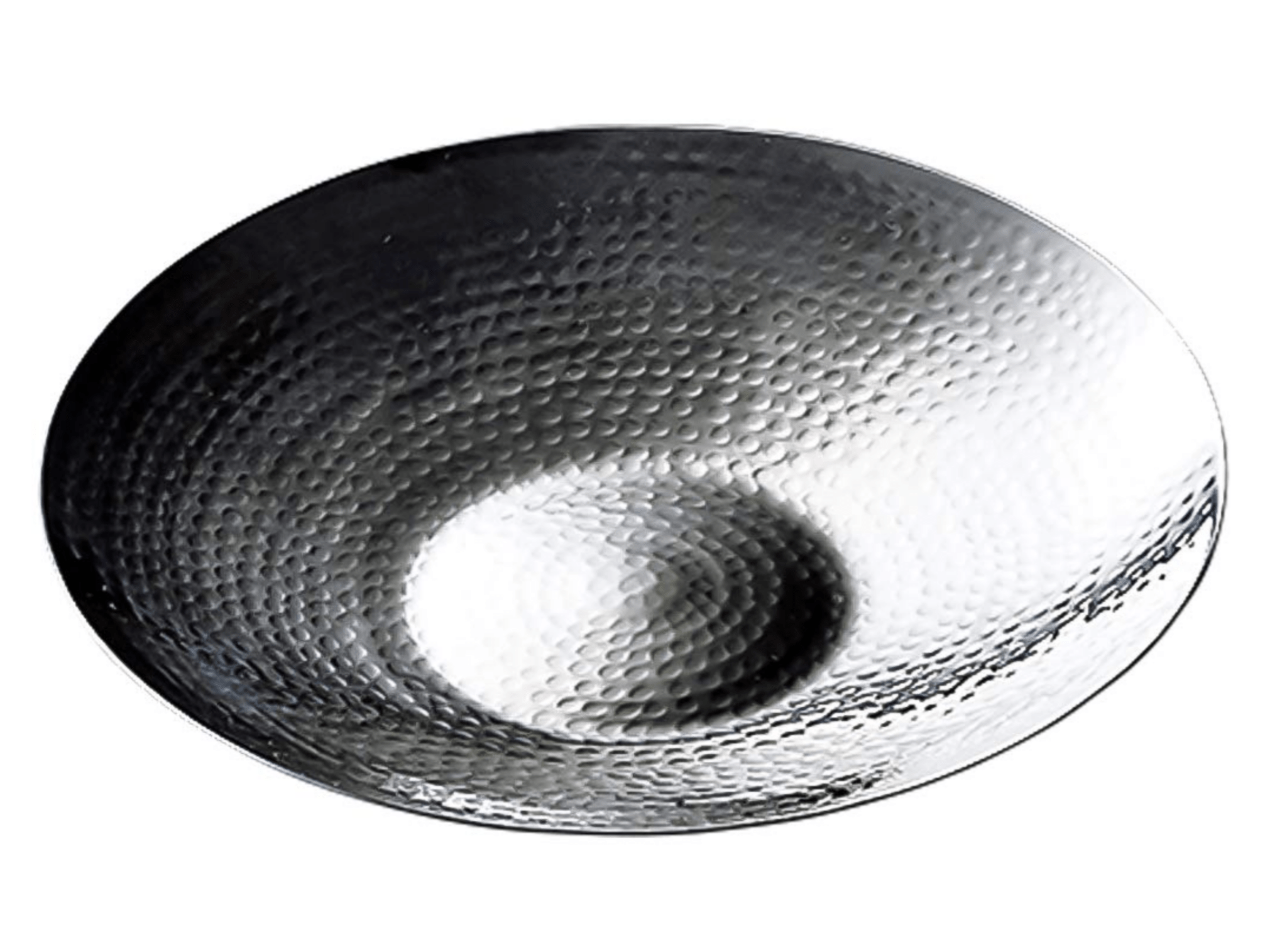 Yamaco Hammered Stainless Steel Deep Round Plate Small Model 23960