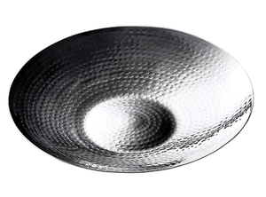 Yamaco Hammered Stainless Steel Deep Round Plate Small Model 23960