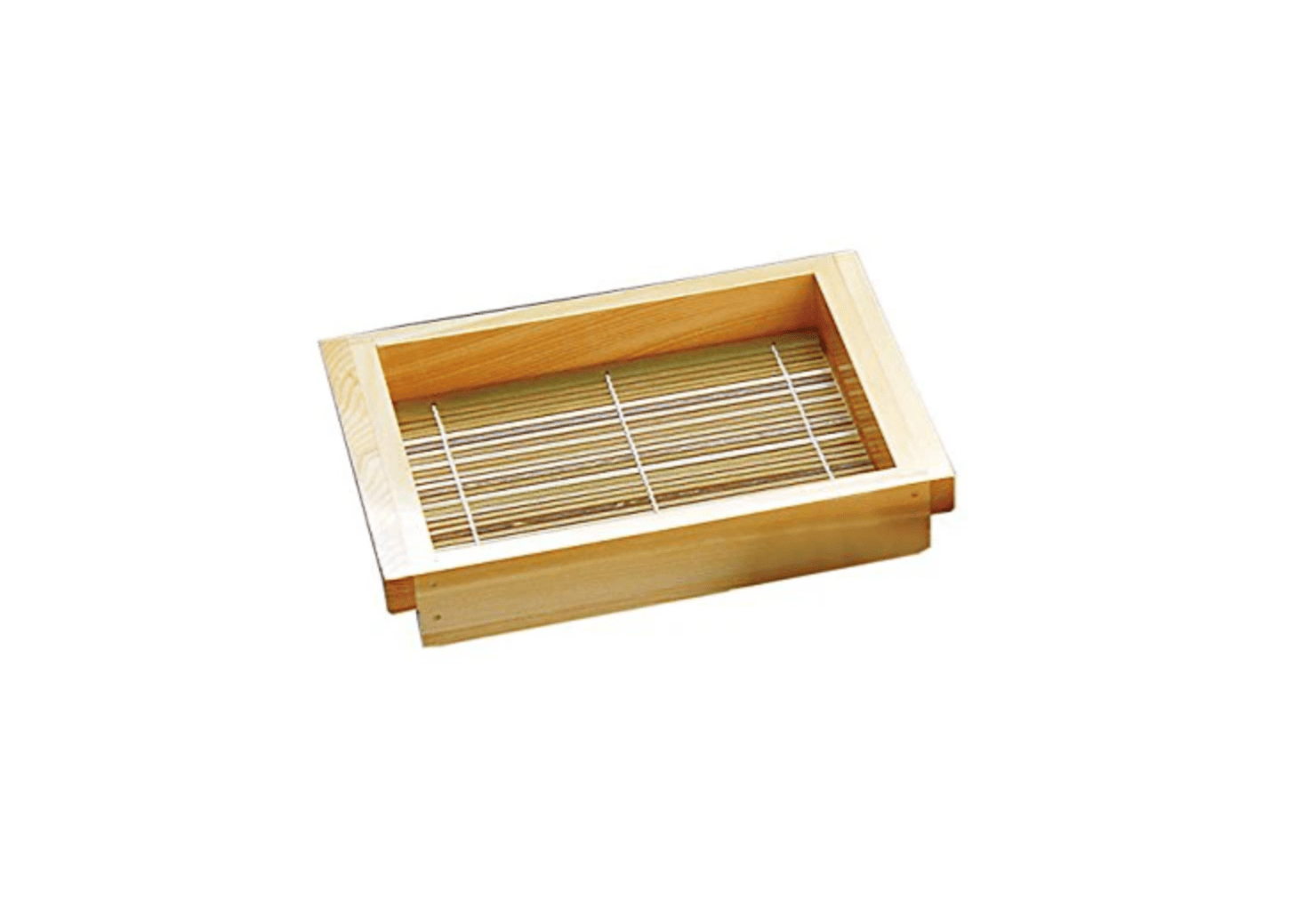 Yamaco Hinoki Soba Noodles Set with Bamboo Blinds Model 21532 Long Rectangular
