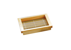 Yamaco Hinoki Soba Noodles Set with Bamboo Blinds Model 21532 Long Rectangular