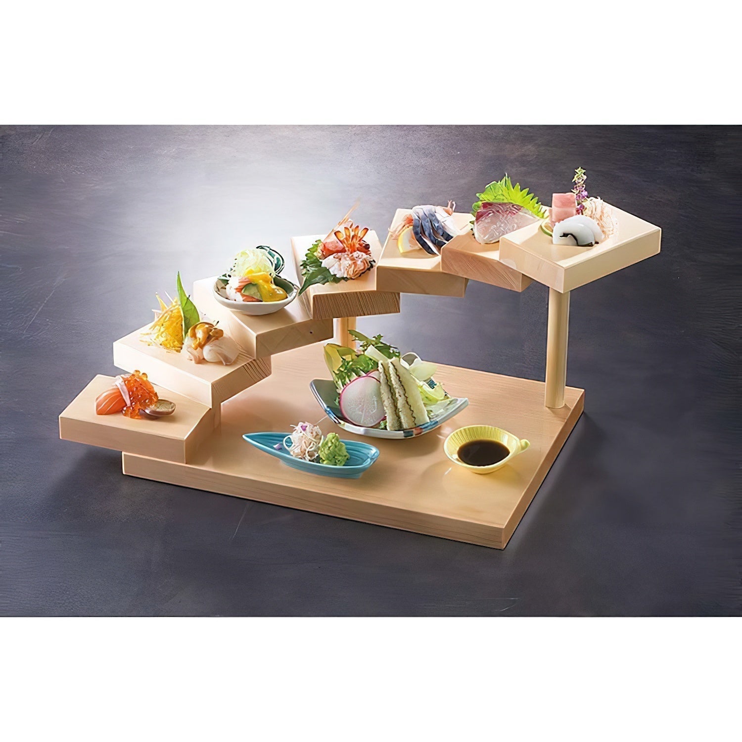Yamacoh Wooden 7 - Tier 3 - Dimensional Sushi Serveware
