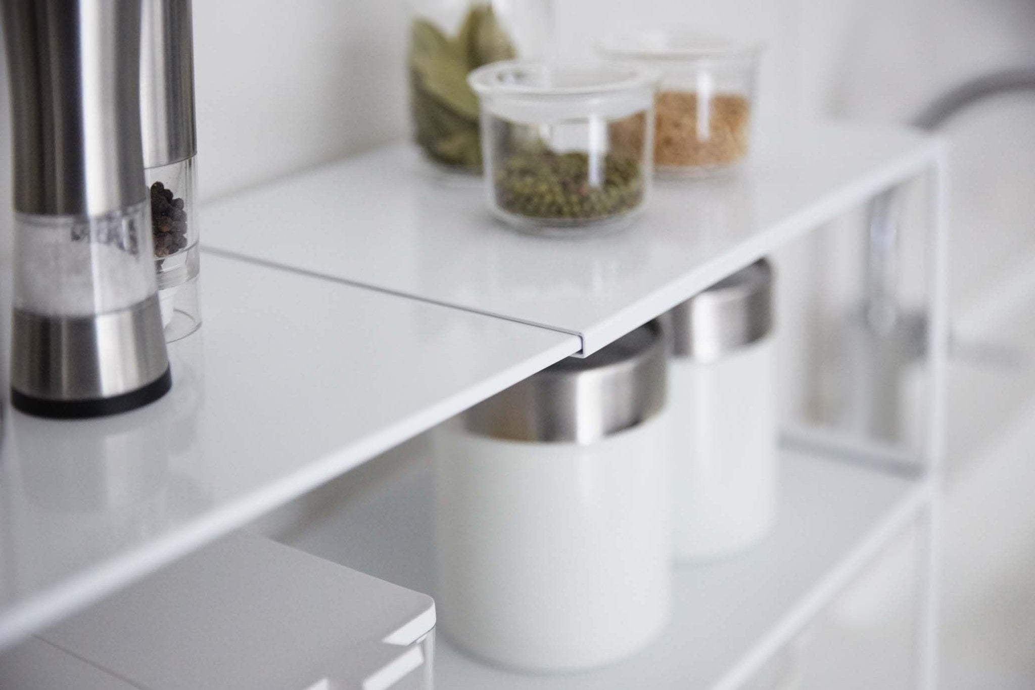 Yamazaki Industrial 3865 Telescopic Shelf White 36.5 - 60X23X18Cm Tower Under Sink Japan