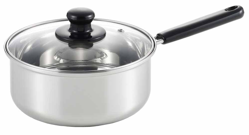 Yoshikawa Japan One - Handed Pot 20Cm Ih Compatible Silver Stainless Cookware Sj2183