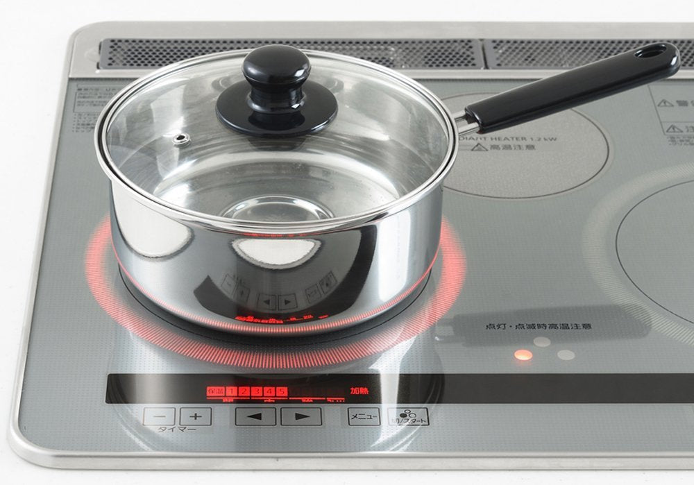 Yoshikawa Japan One - Handed Pot 20Cm Ih Compatible Silver Stainless Cookware Sj2183