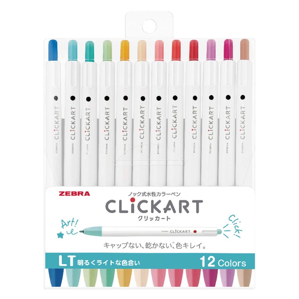 Zebra Japan Water - Based Clickart Pen Lt 12 Color Set Wyss22 - 12Clt (117 Characters)