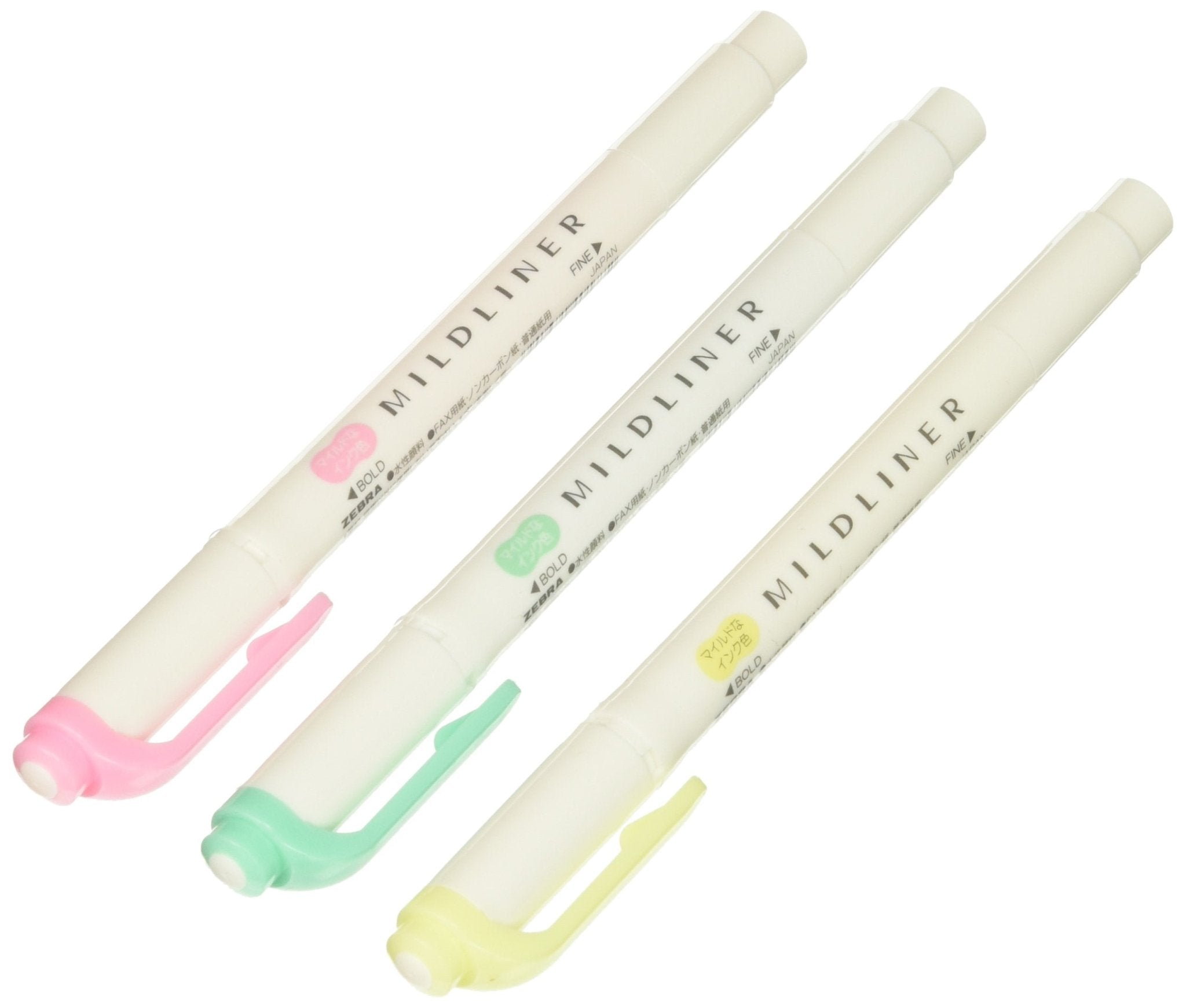 Zebra Mildliner Japan Wkt7 - 3C Set - 3 Slightly Fluorescent Colors