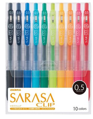 Zebra Sarasa Clip 0.5 Gel Ballpoint Pen 10 Colors Japan Jj15 - 10Ca
