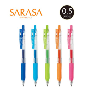 Zebra Sarasa Clip 0.5 Gel Ballpoint Pen 5 Colors Japan Jj15 - 5Ca