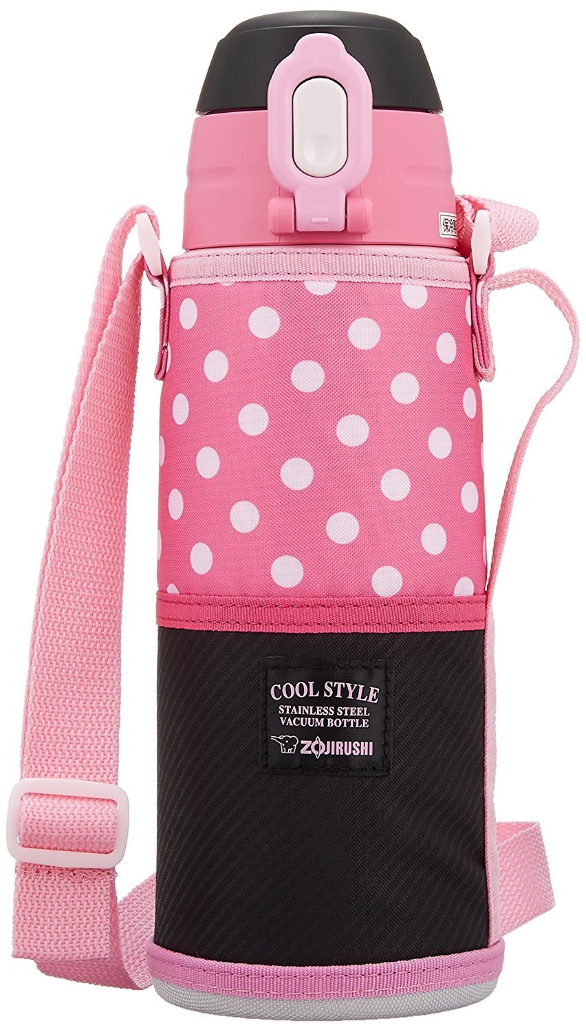 Zojirushi 0.8L Stainless Steel Water Bottle in Pink Black Direct Drinking SD - JK08 - BP Model