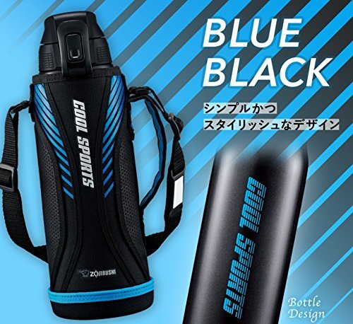 Zojirushi 1.0L Stainless Steel Sports Water Bottle Direct Drinking Blue Black