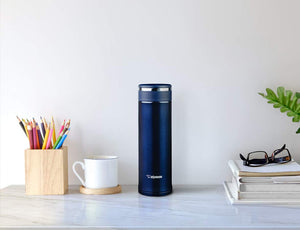 Zojirushi 16oz Stainless Steel Travel Mug Deep Blue with Tea Leaf Filter 0.46 - Liter
