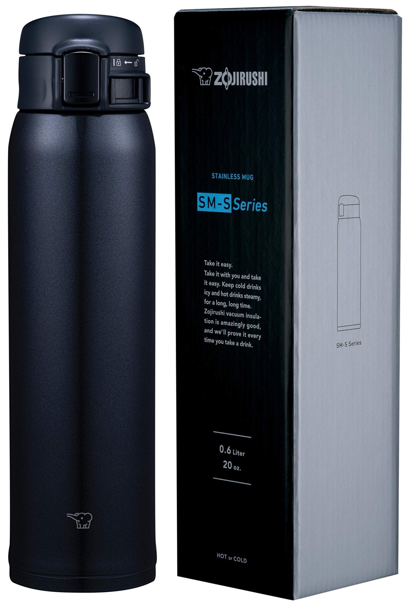 Zojirushi 20 - Ounce Stainless Steel Mug in Silky Black Sm - Sr60Ebc Model