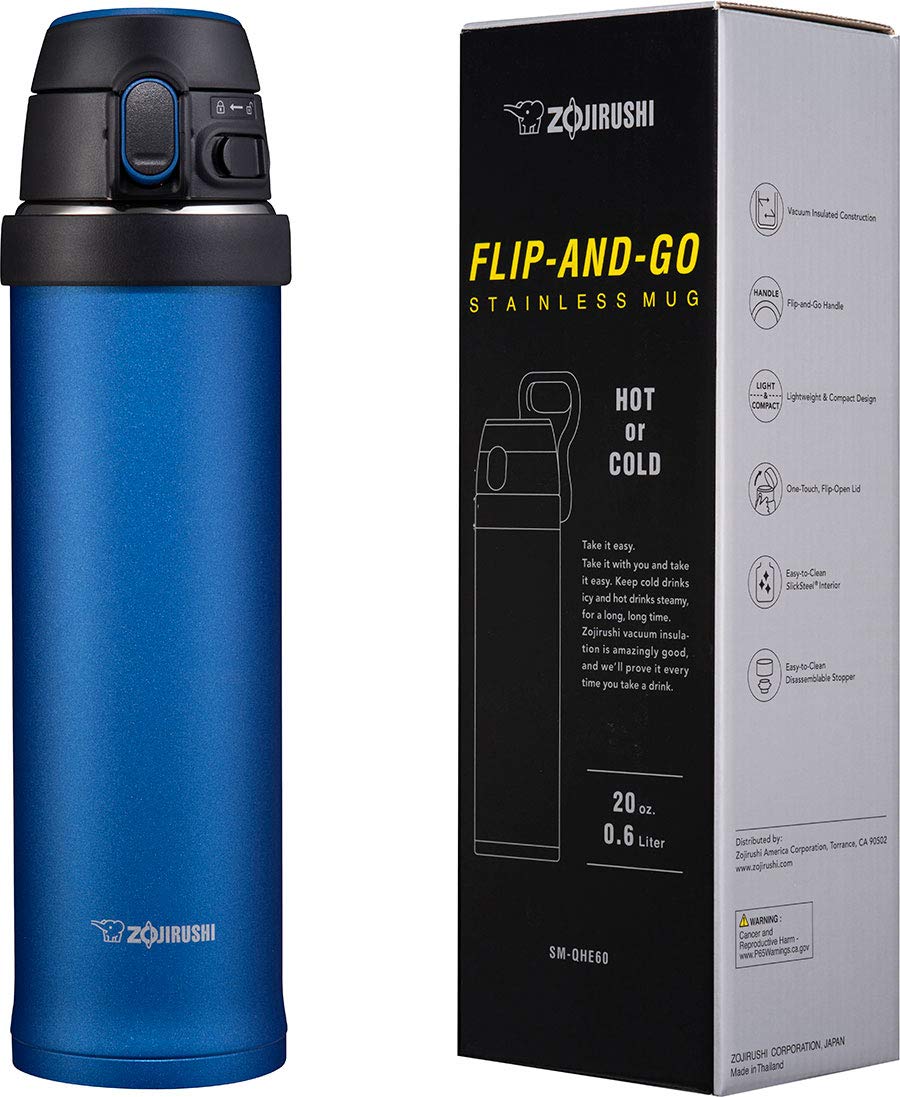 Zojirushi 20 Oz Cobalt Blue Stainless Steel Flip and Go Mug