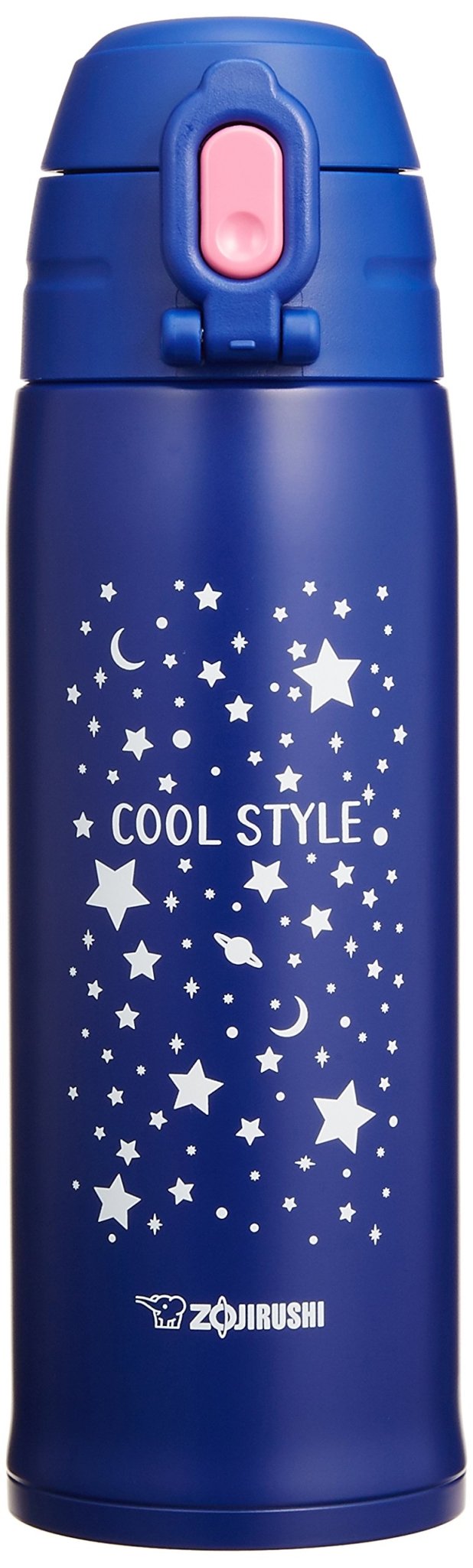 Zojirushi 820ml Blue Stainless Steel Water Bottle with 2 - Way Cup and Drinking Pouch