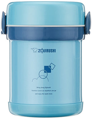 Zojirushi Aqua Blue Ms.Bento Stainless Lunch Jar - Compact and Durable Model SL - MEE07AB