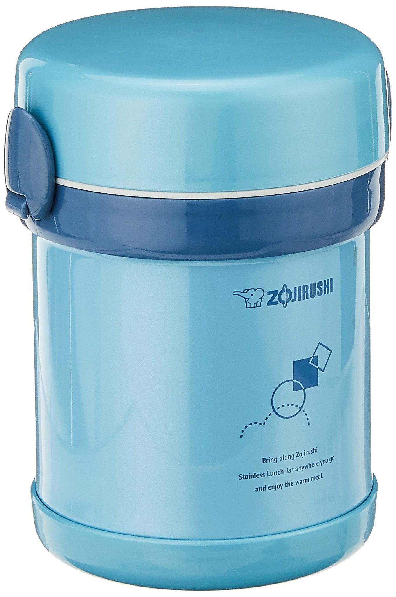 Zojirushi Aqua Blue Ms.Bento Stainless Lunch Jar - Compact and Durable Model SL - MEE07AB