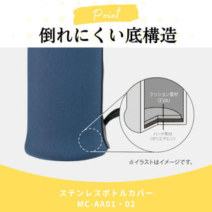 Zojirushi Blue Stainless Steel Water Bottle Cover S Size - Mc - Aa01 - Aa
