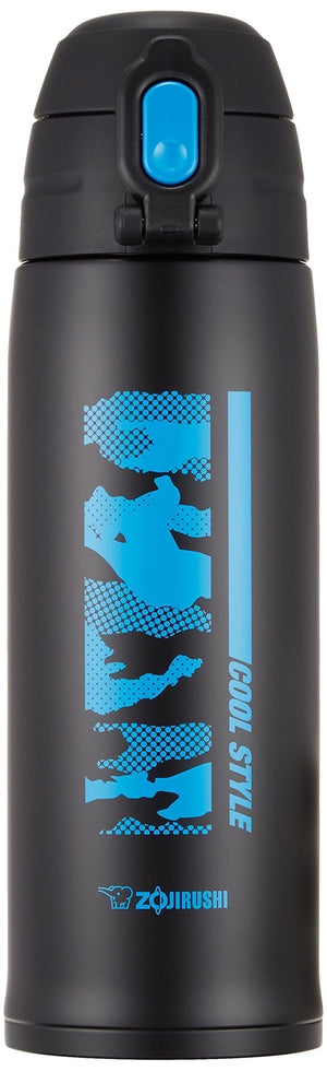 Zojirushi Camouflage Black Stainless Steel Water Bottle 820ml with 2Way Cup & Direct Drinking Pouch