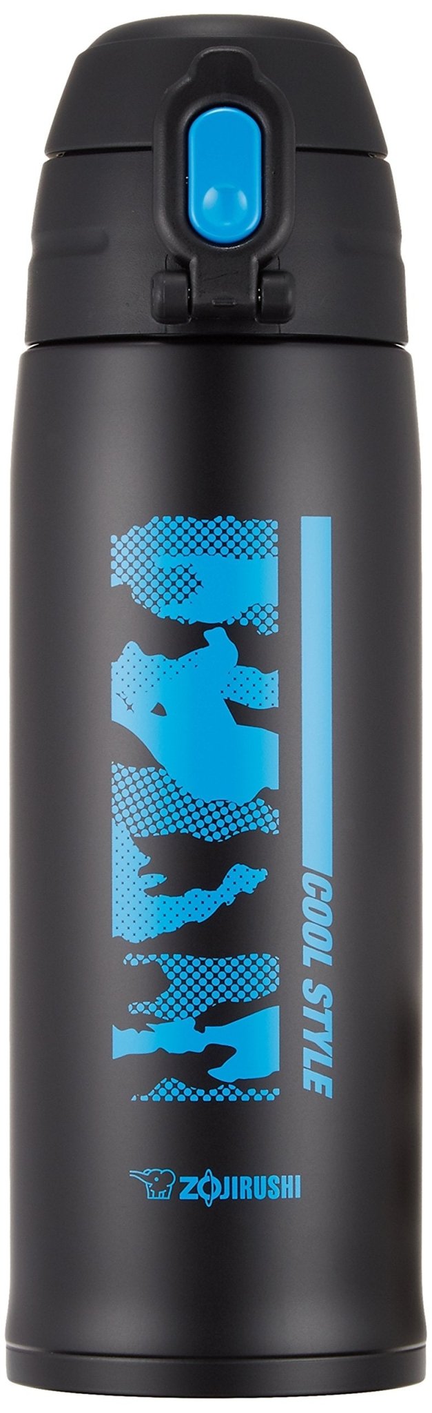 Zojirushi Camouflage Black Stainless Steel Water Bottle 820ml with 2Way Cup & Direct Drinking Pouch