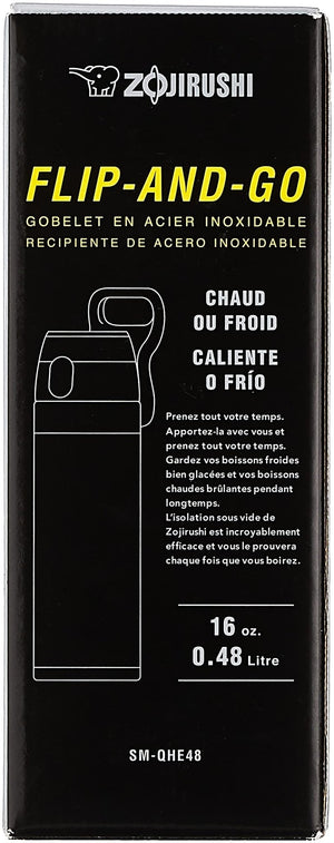 Zojirushi Flip and Go 16oz Stainless Steel Mug in Hibiscus Red