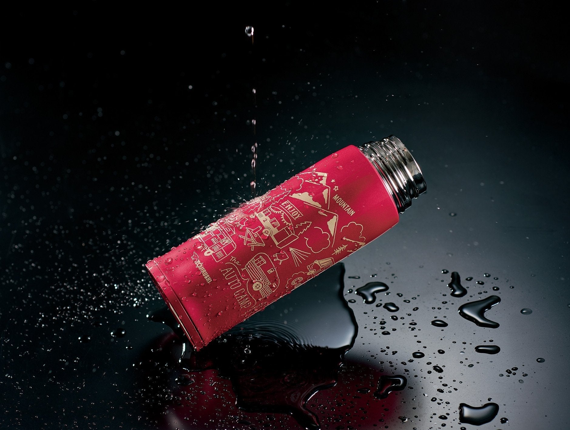 Zojirushi Insulated Stainless Steel 1.03L Water Bottle with Cup in Red SJ - JS10 - RA