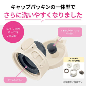 Zojirushi Large Capacity Stainless Steel Water Bottle 720ml One - Touch Sand Beige