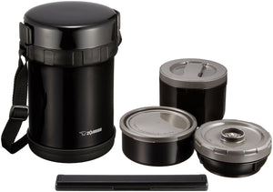 Zojirushi Mahobin (Zojirushi) Heat - Retaining Stainless Steel Lunch Box Lunch Jar About 3 Bowls About 1.2 Go Microwave Compatible Black Sl - Gh18 - Ba