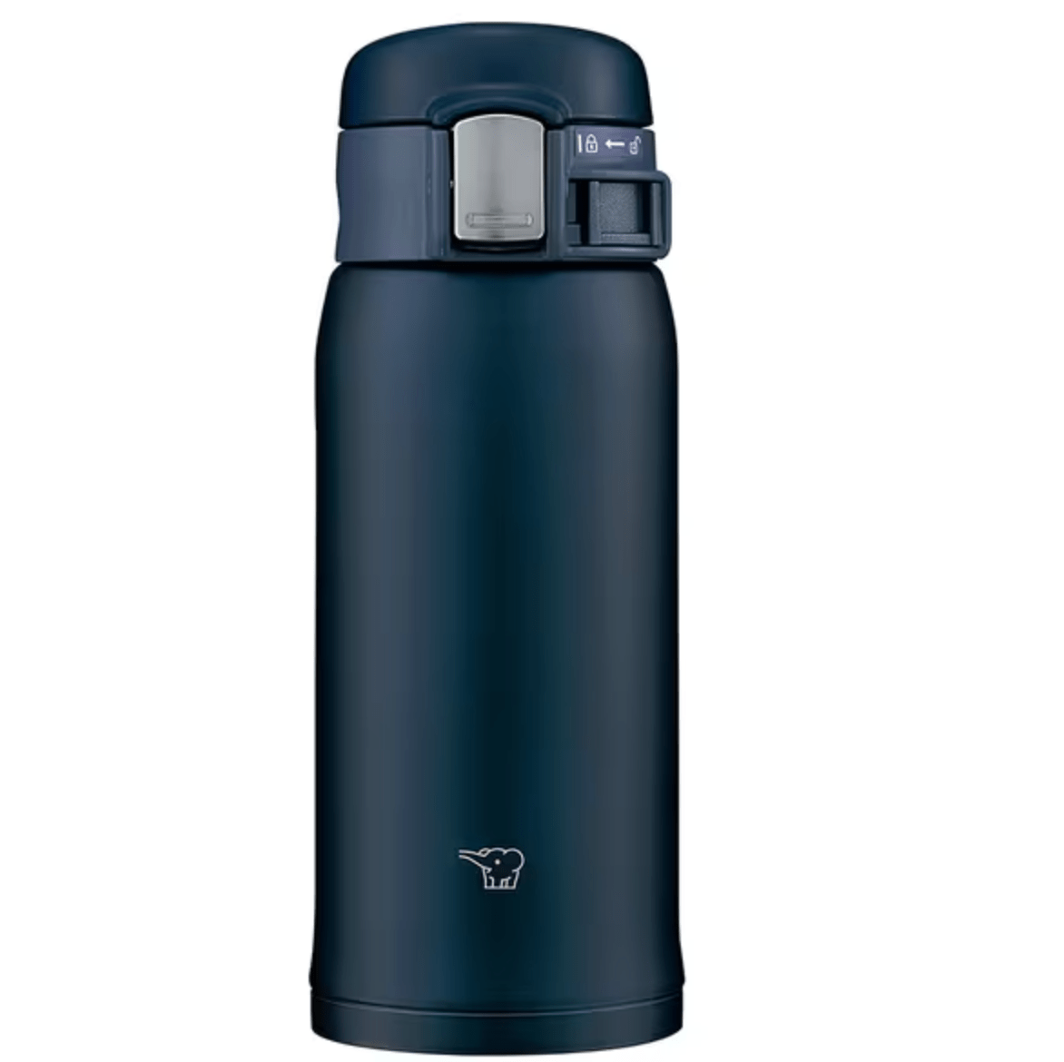 Zojirushi Stainless Steel 360ml Water Bottle Navy One - Touch Open