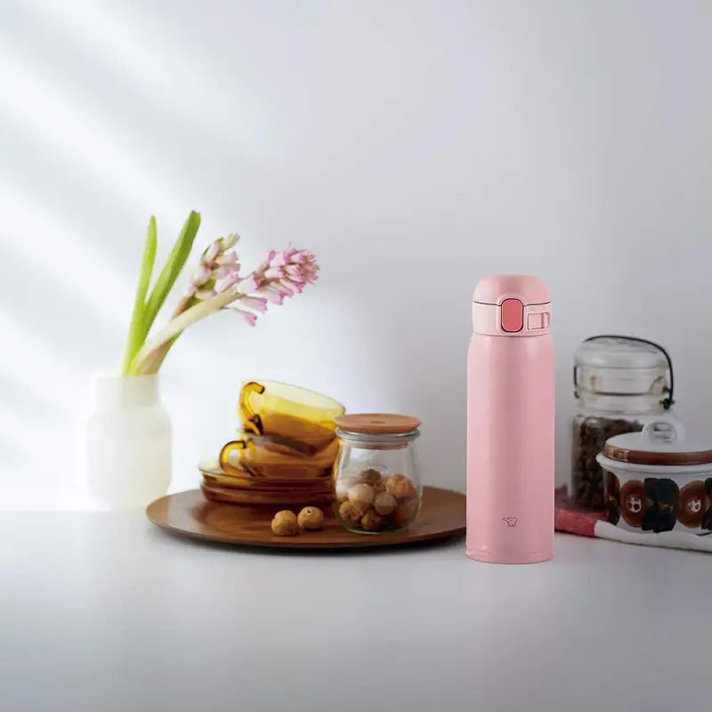 Zojirushi (Zojirushi) Water Bottle One Touch Stainless Mug Seamless 0.48L Peach Pink Sm - Wa48 - Pa