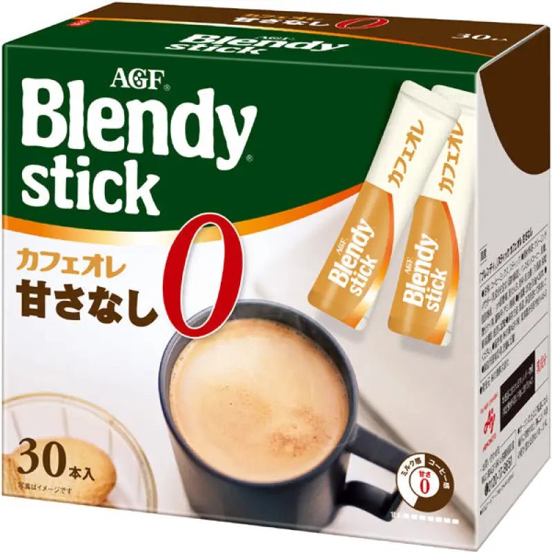 Ajinomoto Agf Blendy Stick Cafe Au Lait No Sugar Instant Coffee 30 Sticks - Sugar-Free Coffee - YOYO JAPAN